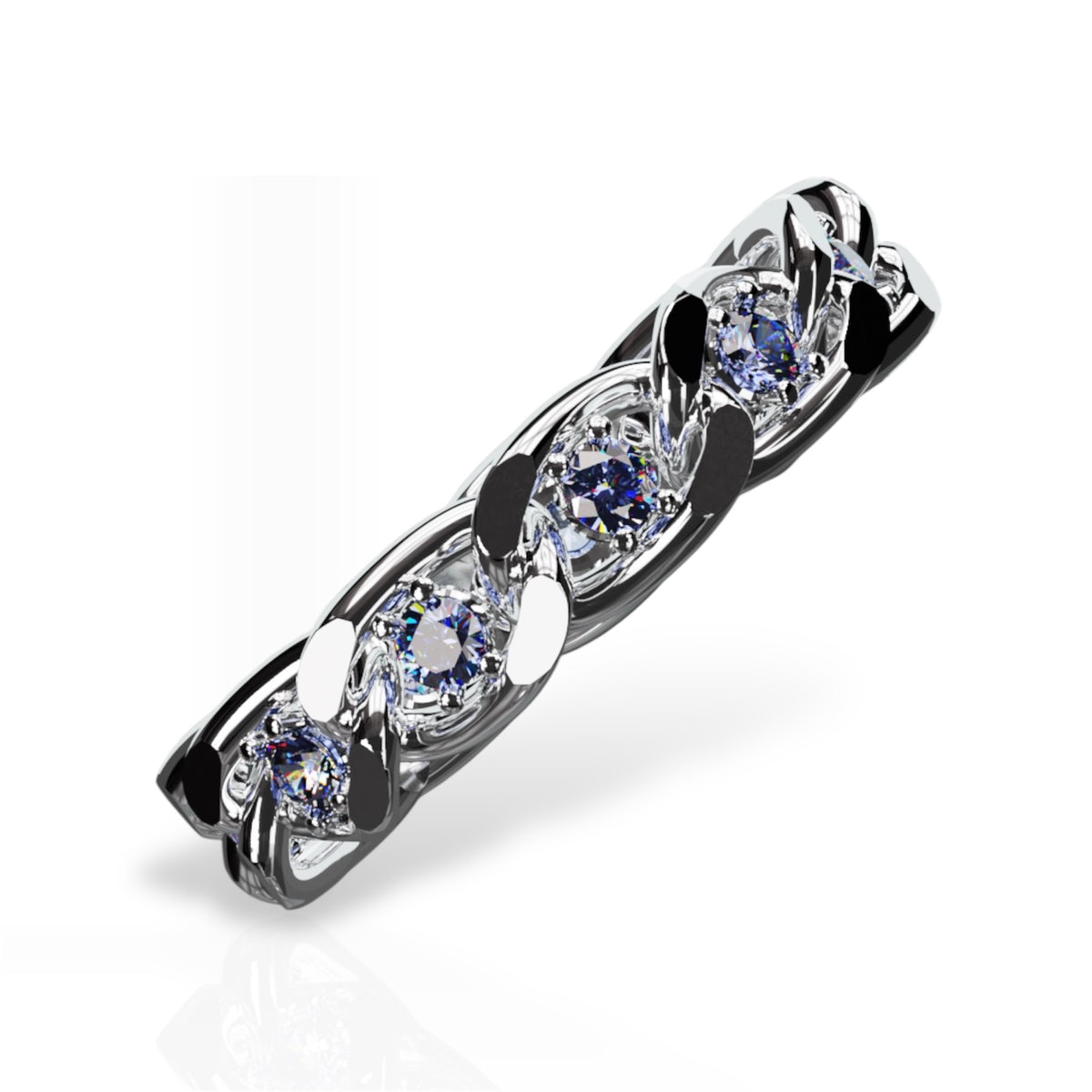 Tanzanite Eternity Cuban Link Band