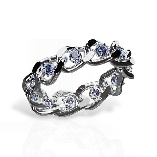 Tanzanite Eternity Cuban Link Band