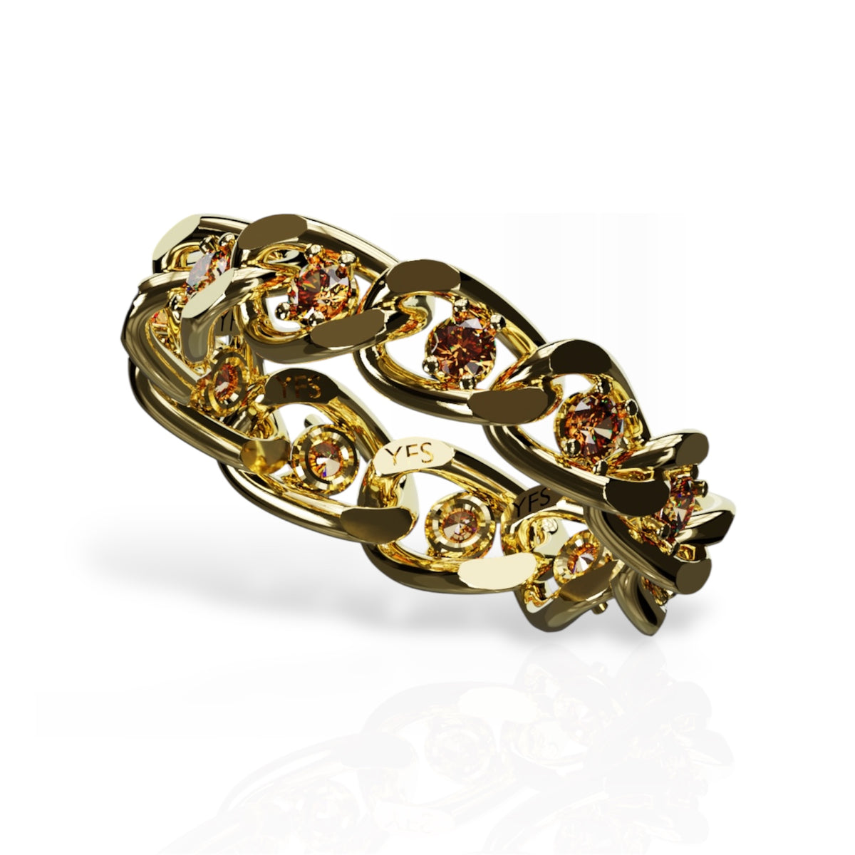 Citrine Eternity Cuban Link Band