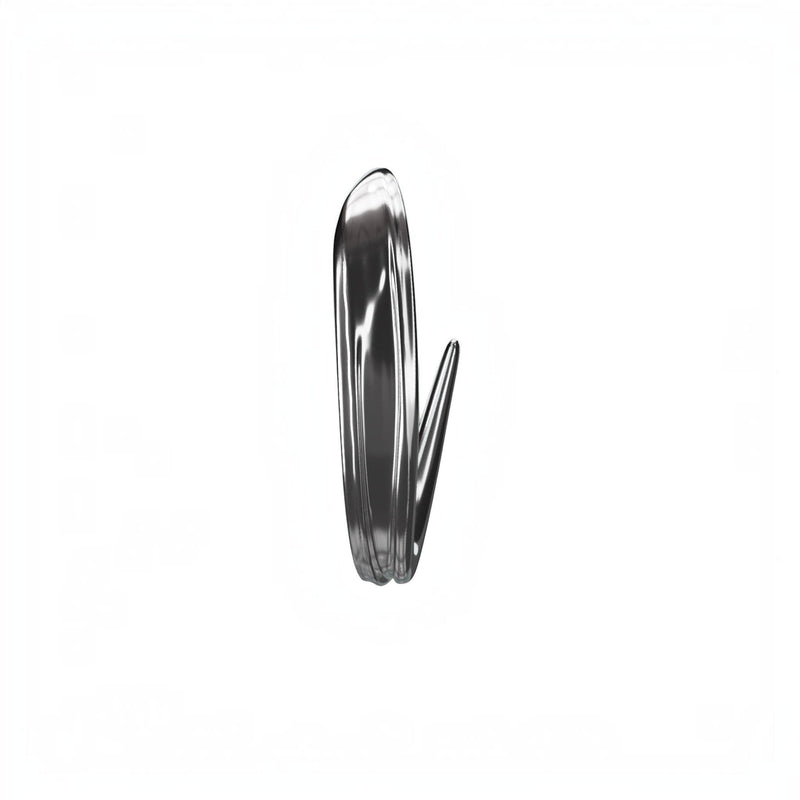 YFS Designs modern sculptural hoop earrings in a polished silver-tone finish with a sleek, curved snake fang design.