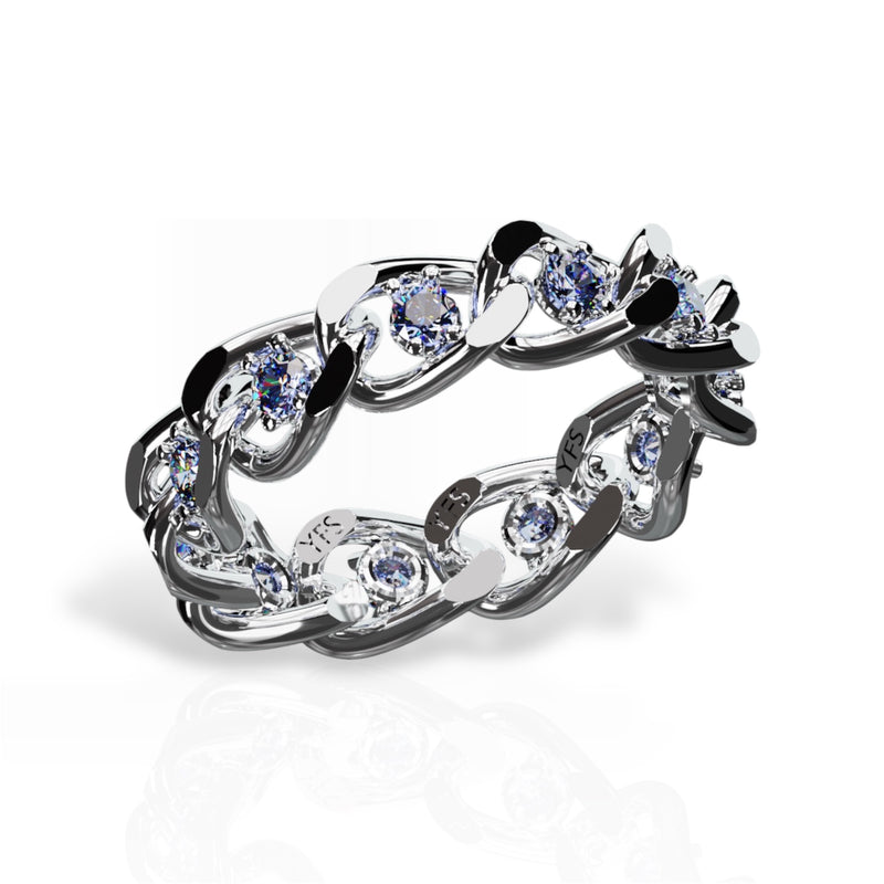 Tanzanite Eternity Cuban Link Band
