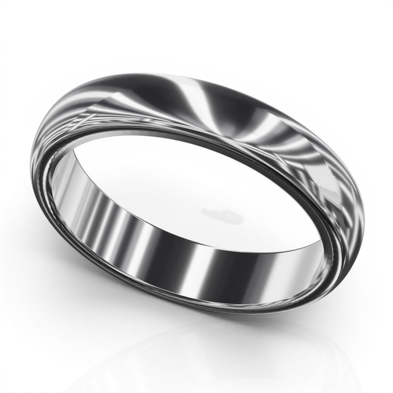 YFS Designs 3.5mm comfort fit wedding band in polished silver-tone metal with a smooth domed profile.