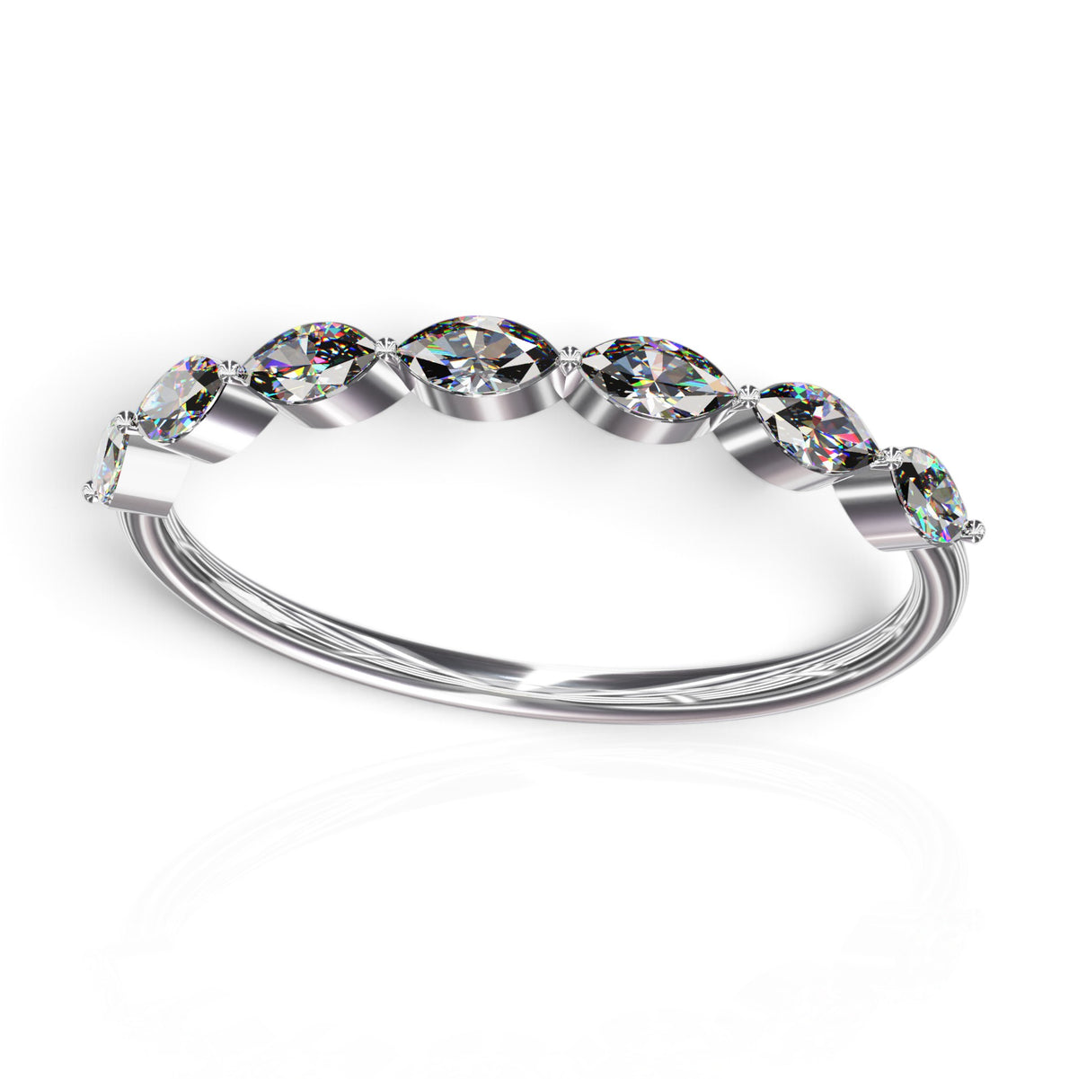 YFS Designs Maritza band featuring 0.37ct total weight lab-grown round diamonds set in a 1.5mm polished metal band.