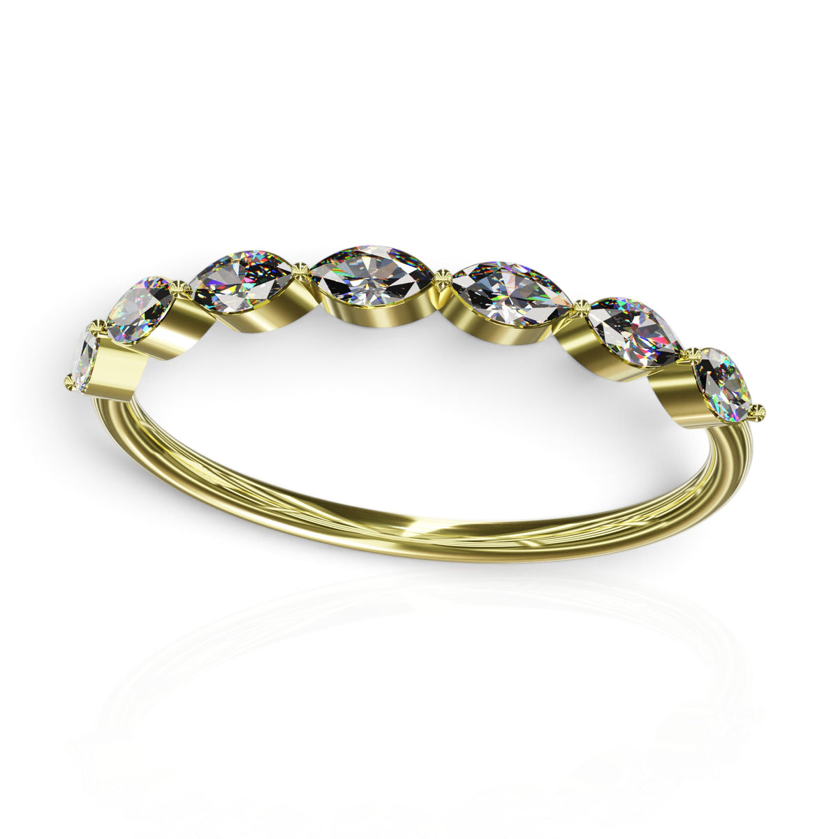 YFS Designs Maritza ring featuring 0.37ct round lab-grown diamonds on a 1.5mm yellow gold band